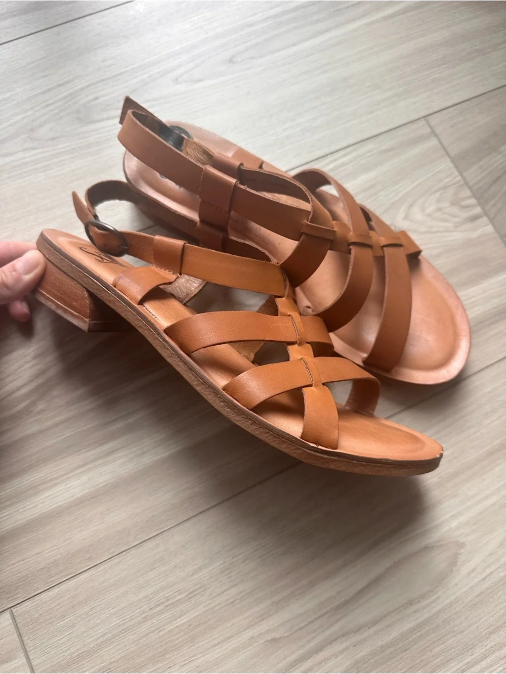 Sofft Brown Leather Strappy Slingback Sandals